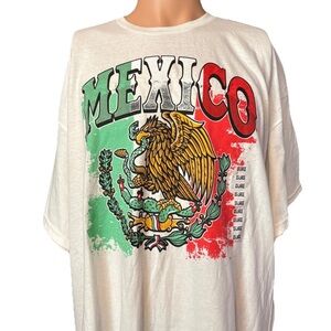 NWT Mad Engine Mexico Mexican Flag Styled White Shirt Size 2XL Mens